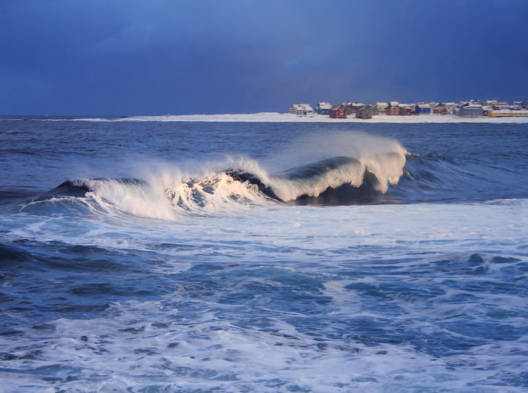 Winter weather in Vardø, Northern Norway