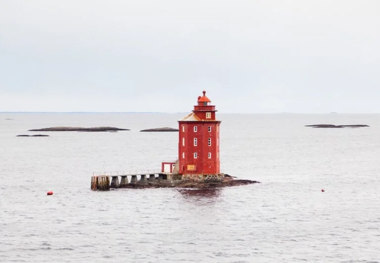Kjeungskjaer octagonal lighthouse in central Norway.