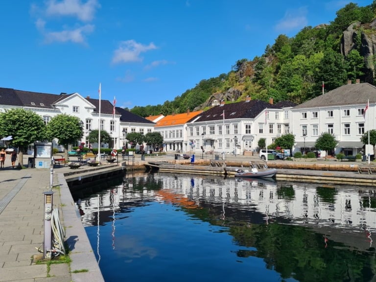 Risør waterfront in the summer