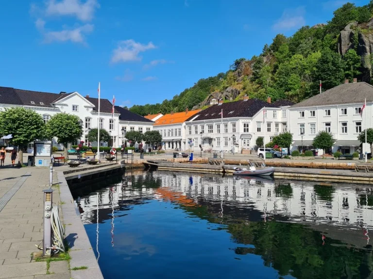 Risør waterfront in the summer