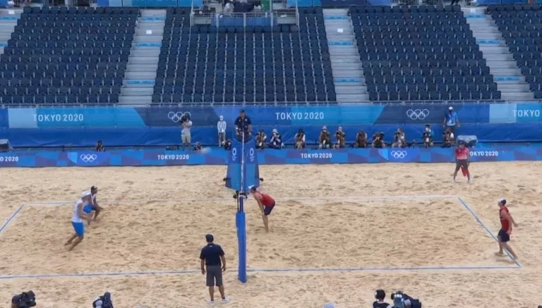 The Olympic beach volleyball final 