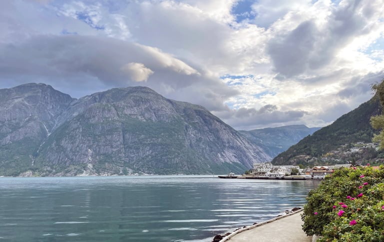 Eidfjord in the Norwegian fjords region of Norway