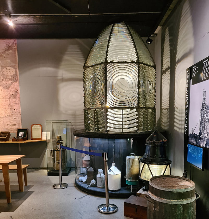 Former beacon in the Lindesnes lighthouse museum