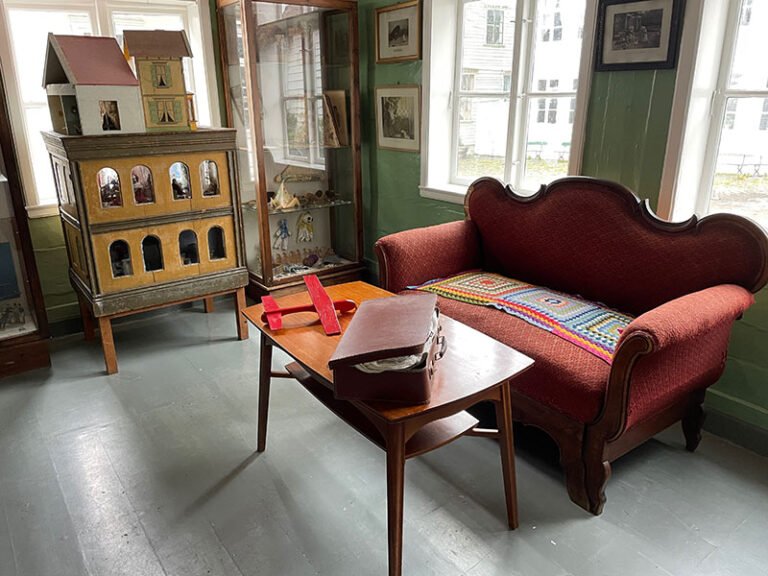 Inside a building at Gamle Bergen Museum