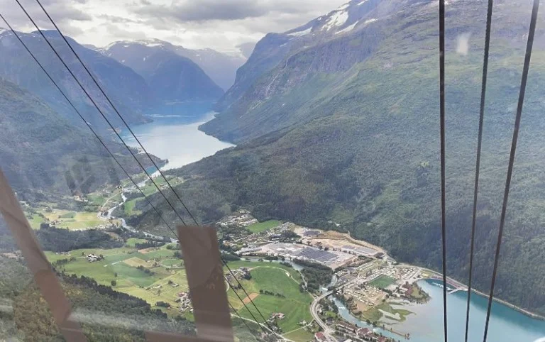 A picture from inside Loen Skylift