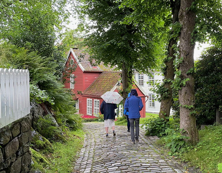 Cobbled street in Gamle Bergen Museum