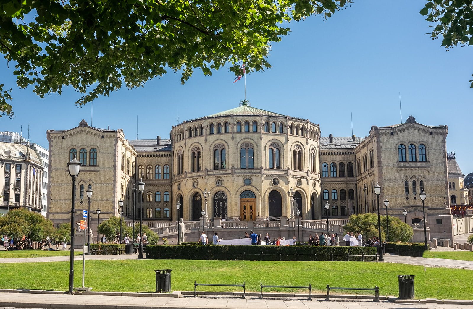 The Norwegian Parliament building in Oslo, Norway