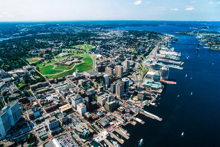 An aerial view of Halifax, Nova Scotia, Canada.
