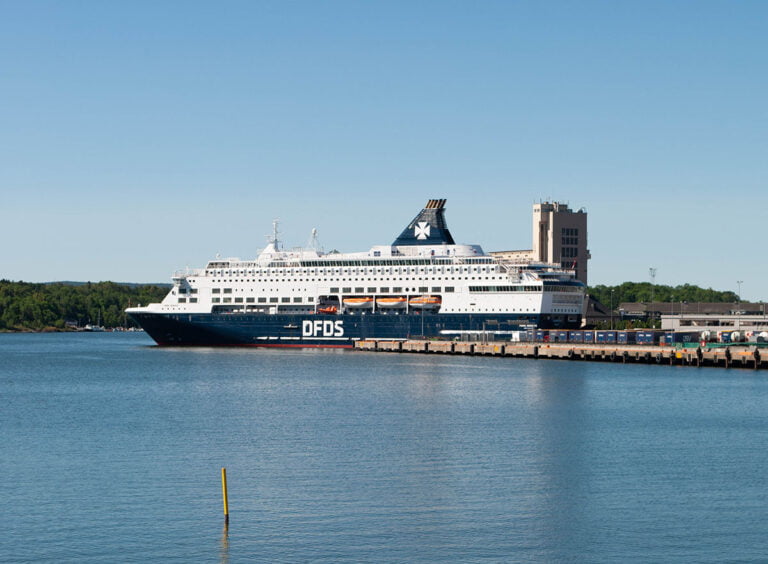 The DFDS Copenhagen ferry in port at Oslo, Norway