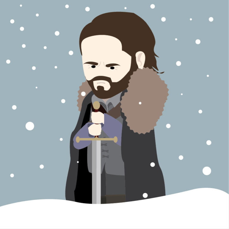 Game of Thrones Jon Snow cartoon.