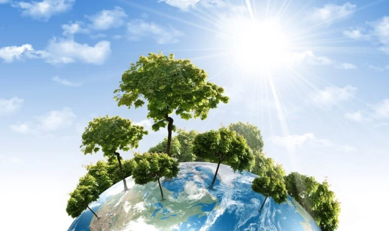 Green planet concept graphic