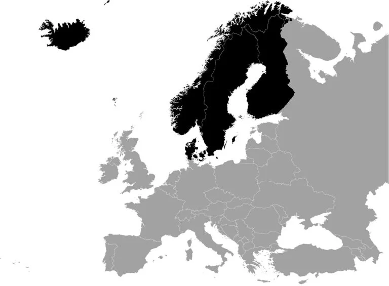 Map highlighting the Nordic countries.