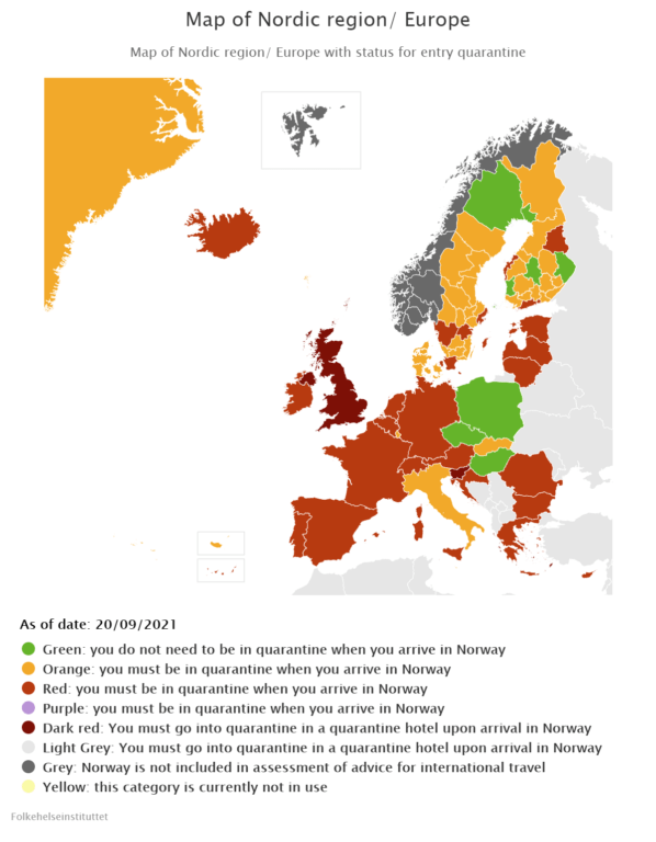 EU colour-code system for travel and entry restrictions