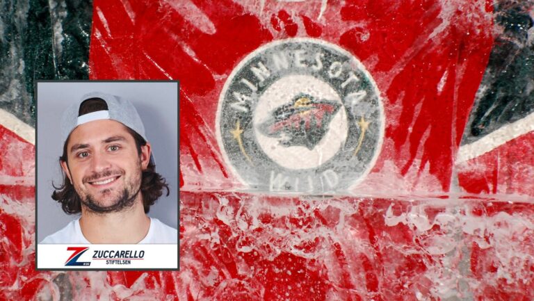 Mats Zuccarello and a Minnesota Wild hockey jersey