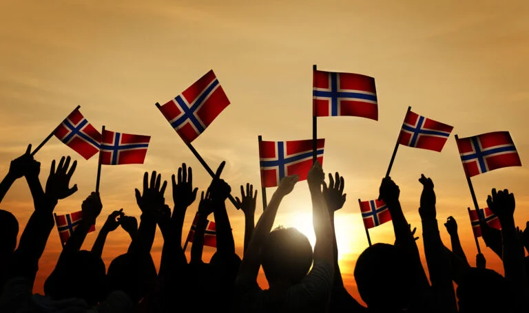 Norway crowd of people celebrating