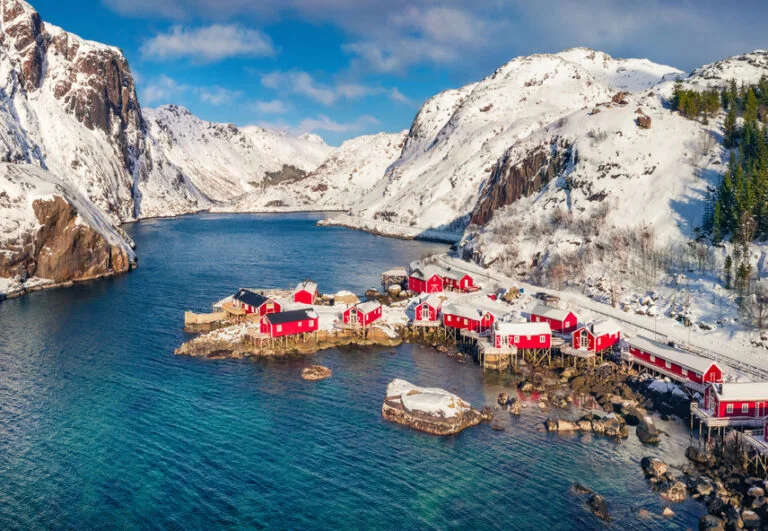 Nusfjord village in the winter