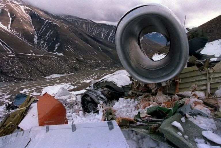 Some wreckage from the Svalbard air crash.