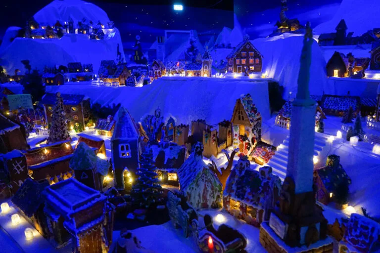 Gingerbread town in Bergen at Christmas