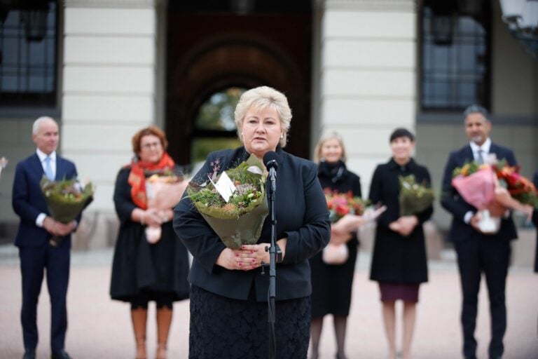 Erna Solberg on her last day as prime minister