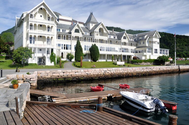 The exterior of Kviknes Hotel in Balestrand