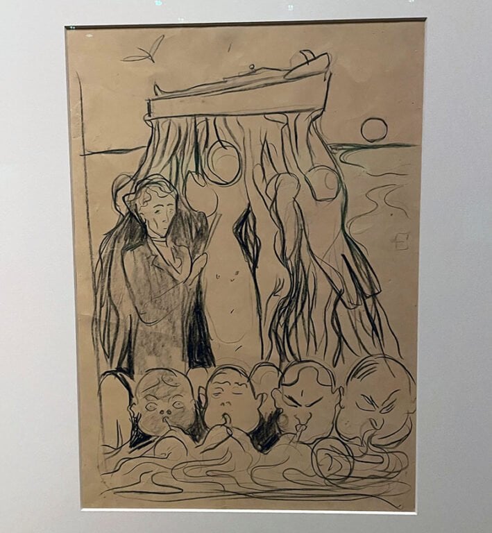 Edvard Munch drawing at the Oslo Munch museum