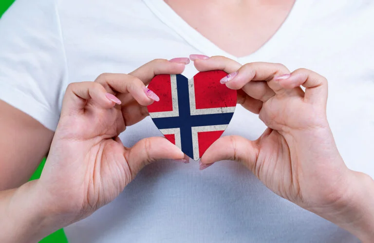 Norway flag on a heart image