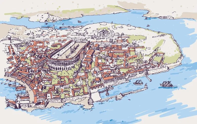 Drawing of old Constantinople