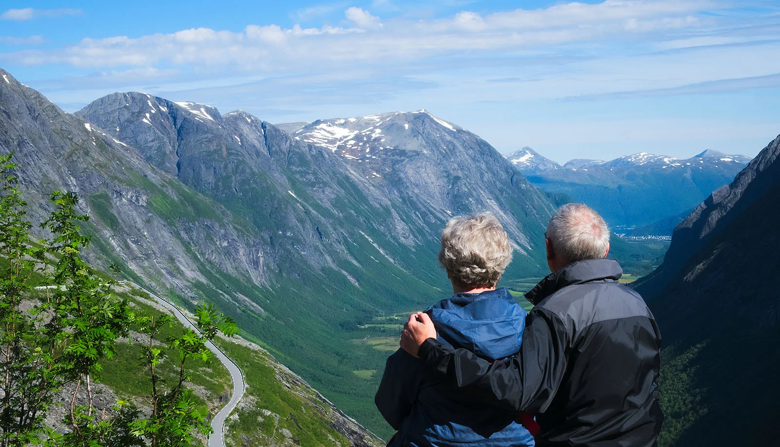 Norwegian elderly couple in the mountains of Norway