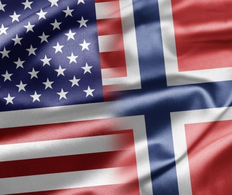 Norwegian American flag concept