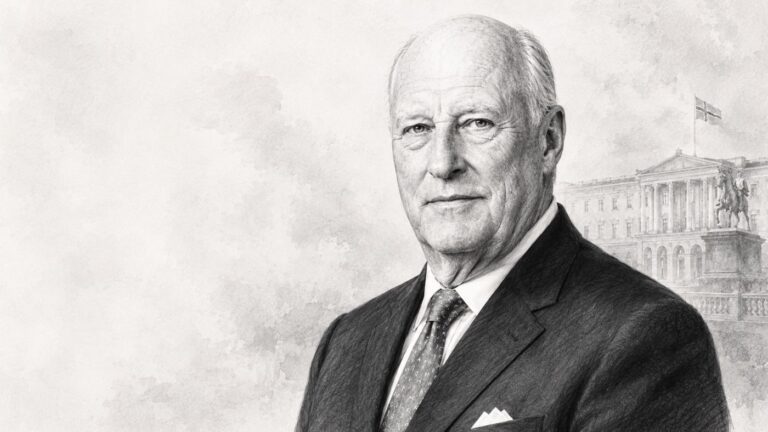King Harald of Norway memorial illustration.