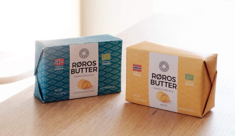 Røros Smør in its American packaging. Photo: Rørosmeieriet.