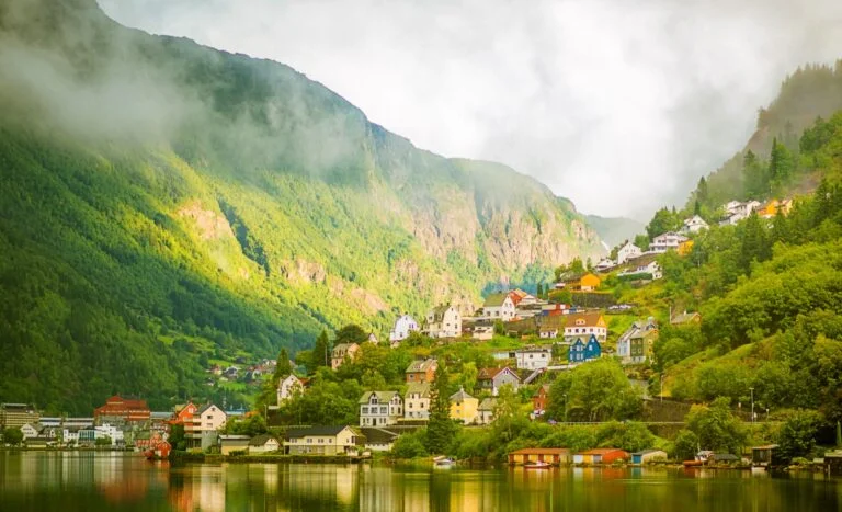 View of Odda Norway from the Sørfjord.
