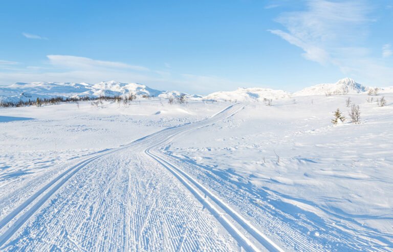 Cross-country skiing trails in Beitostølen, Norway.