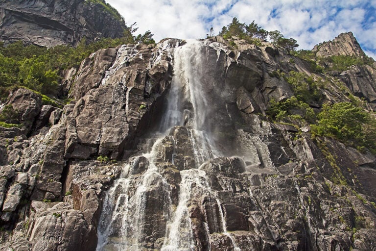 Hengjanefossen falls on the Lysefjord.