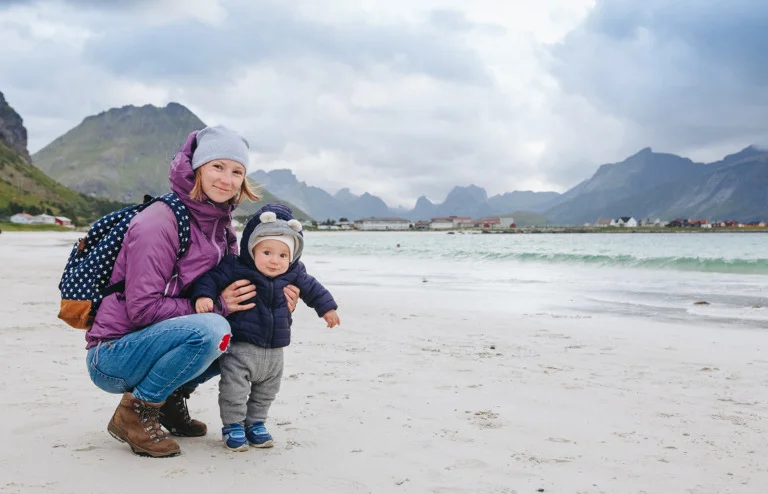 Mother and baby boy in Norway