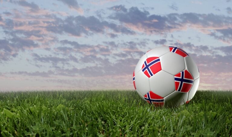 Norway flags on a football