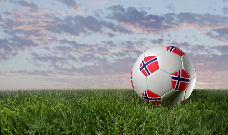 Norway flags on a football