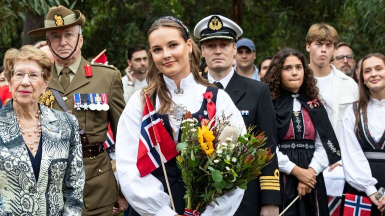 Her Royal Highness Princess Ingrid Alexandra marked 17 May in Sydney, Australia, where she attended an event organised by the Norwegian-Australian Chamber of Commerce, the Seamen’s Church and ANSA. The Governor of New South Wales, Her Excellency Margaret Beazley, accompanied the Princess. Photo: Gary Friedland / The Royal Court.