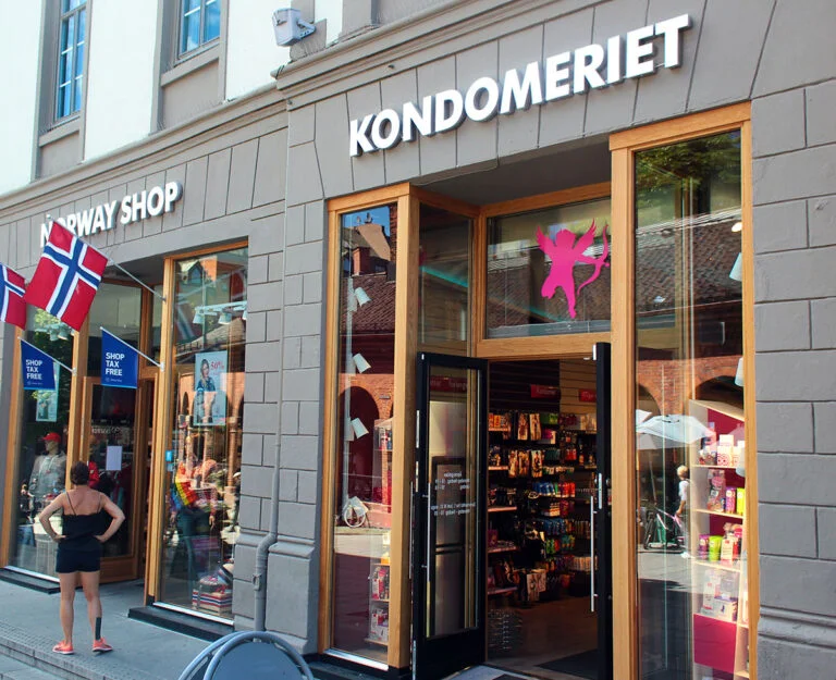 A sex shop entrance in Norway.