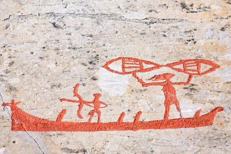 Bronze Age ship rock carving.