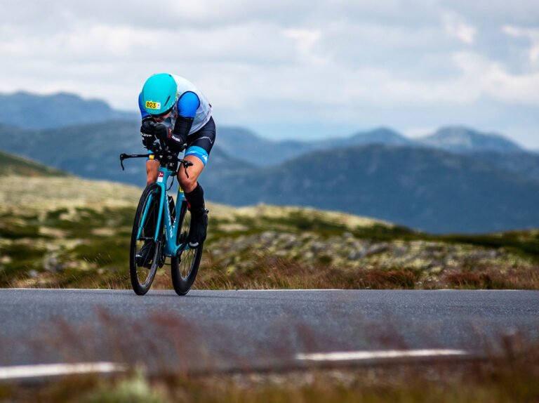 A cyclist in the Norseman Triathlon. Photo: Kai-Otto Melau.