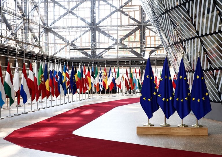 Flags at the EU Council building. Photo: Alexandros Michailidis / Shutterstock.com.