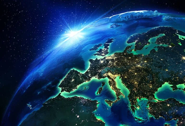 Illustration of Europe seen from space.