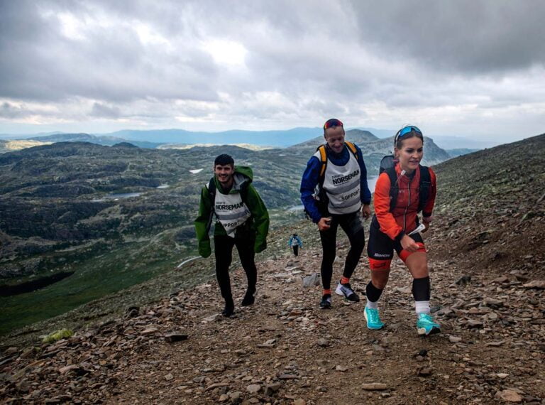 Participants in the Norseman triathlon tackle the final stage. Photo: Kai-Otto Melau.