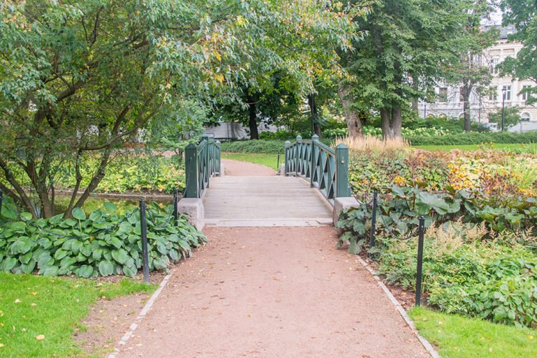 Bridge in Oslo's Royal Palace Gardens.