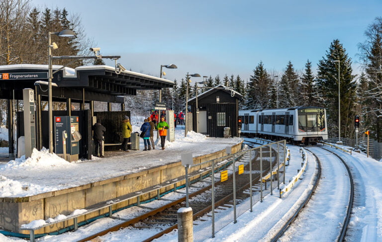 Frognerseteren T-Bane station in Oslo, Norway. Photo: Alex Cimbal / Shutterstock.com.