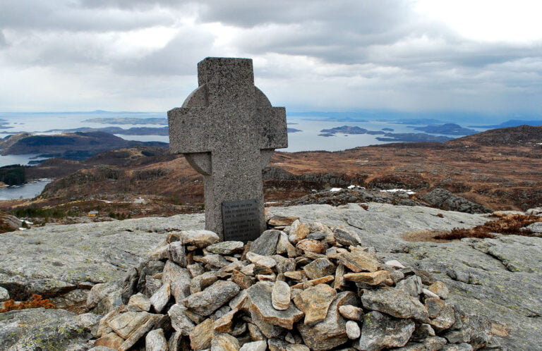 Memorial at the site of the Holtaheia air accident in Norway.