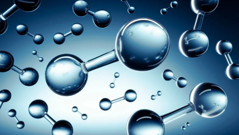 An illustration of Hydrogen H2 molecules.