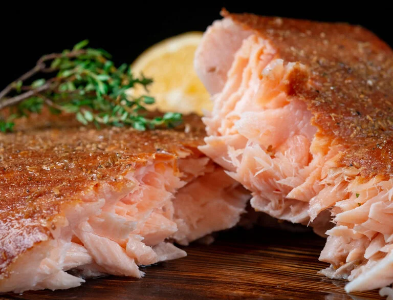 Salmon fillet with lemon.