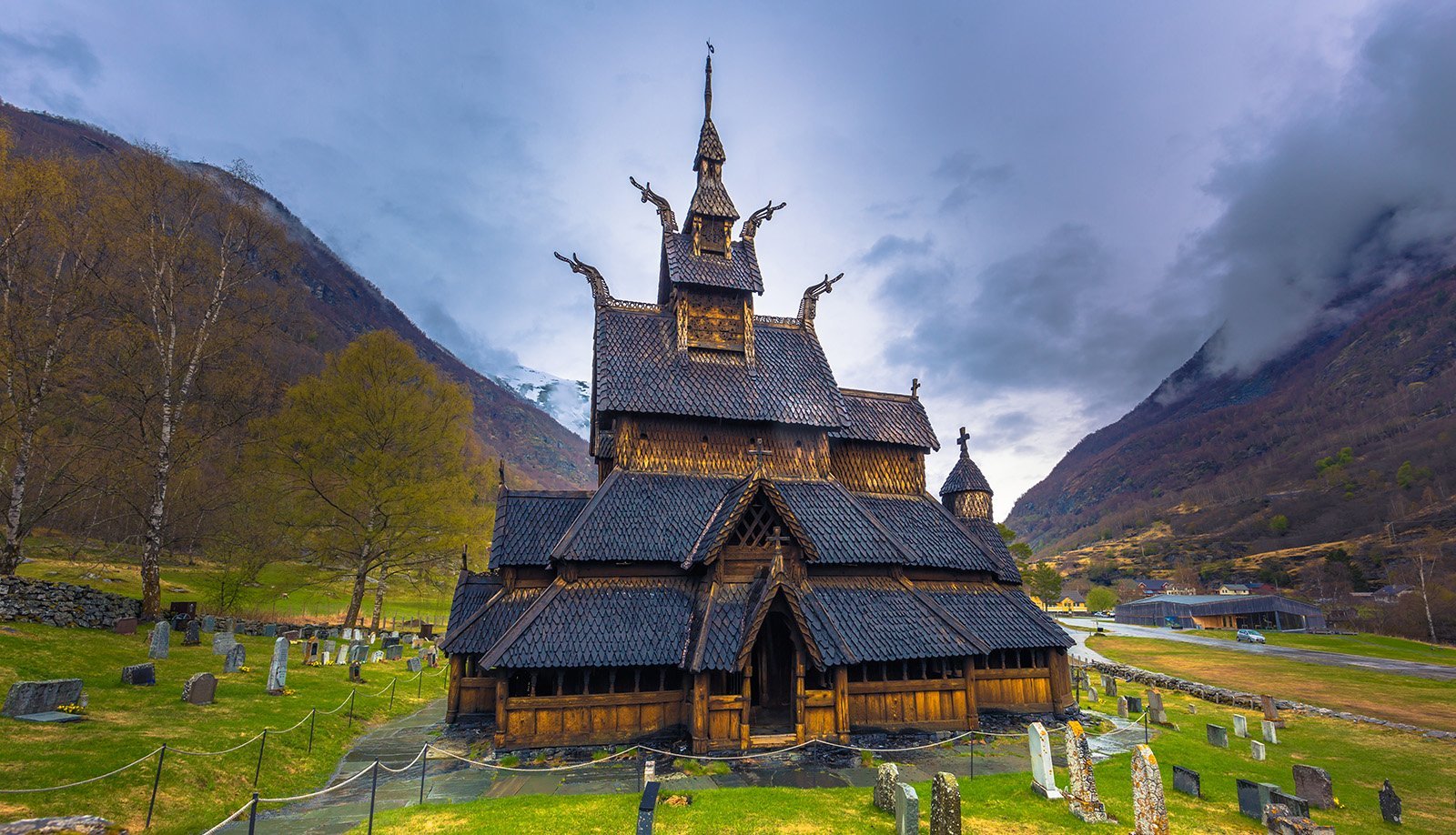 The spectacular exterior of Borgund Stave Church in Norway